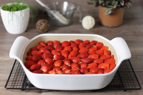 Erdbeer-Vanille-Kuchen im großen Bäker von Pampered Chef®