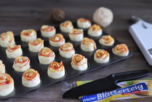Apfelrosen aus der Mini-Muffin-Form von Pampered Chef®