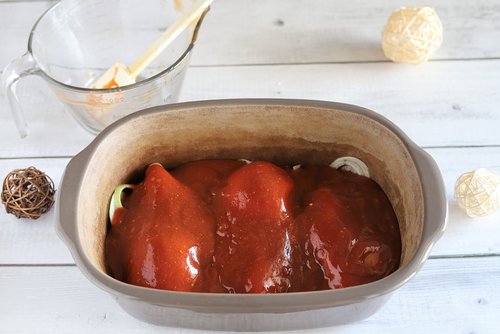Pulled Chicken in BBQ-Sauce aus dem Ofenmeister von Pampered Chef®
