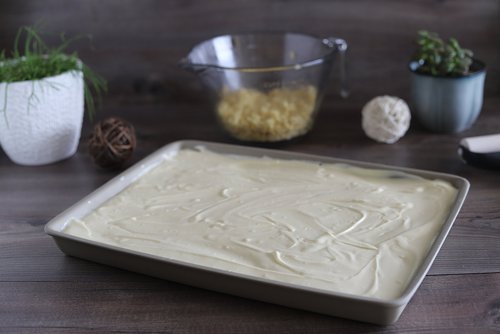 Pfirsich-Käsekuchen mit Streuseln im großen Ofenzauberer von Pampered Chef®